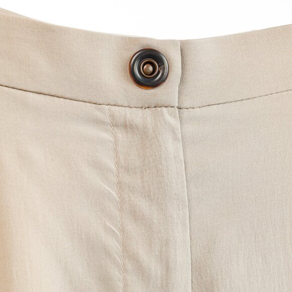 Brunello Cucinelli Taupe Silk Pleated Trousers - Picture 4 of 10